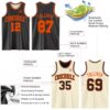 Custom Reversible Black Orange Double Side Sublimation Basketball Suit Jersey