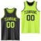 Custom Reversible Black Neon Green Double Side Sublimation Basketball Suit Jersey