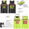 Custom Reversible Black Neon Green-Pink Double Side Sublimation Basketball Suit Jersey