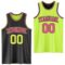 Custom Reversible Black Neon Green-Pink Double Side Sublimation Basketball Suit Jersey