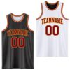 Custom Reversible Black Maroon-Gold Double Side Sublimation Basketball Suit Jersey