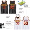 Custom Reversible Black Maroon-Gold Double Side Sublimation Basketball Suit Jersey