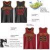 Custom Reversible Black Maroon-Old Gold Double Side Sublimation Basketball Suit Jersey
