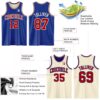 Custom Reversible Royal Red-Cream Double Side Sublimation Basketball Suit Jersey