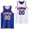 Custom Reversible Royal White-Red Double Side Sublimation Basketball Suit Jersey