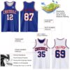 Custom Reversible Royal White-Red Double Side Sublimation Basketball Suit Jersey