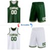 Custom Reversible Green White-Cream Double Side Sublimation Basketball Suit Jersey