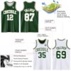Custom Reversible Green White-Cream Double Side Sublimation Basketball Suit Jersey
