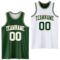 Custom Reversible Green White-Cream Double Side Sublimation Basketball Suit Jersey