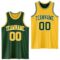 Custom Reversible Green Gold-White Double Side Sublimation Basketball Suit Jersey