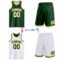 Custom Reversible Green White-Gold Double Side Sublimation Basketball Suit Jersey