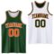 Custom Reversible Green Orange-White Double Side Sublimation Basketball Suit Jersey