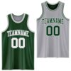 Custom Reversible Green White-Gray Double Side Sublimation Basketball Suit Jersey