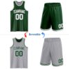 Custom Reversible Green White-Gray Double Side Sublimation Basketball Suit Jersey