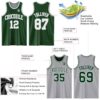 Custom Reversible Green White-Gray Double Side Sublimation Basketball Suit Jersey