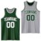 Custom Reversible Green White-Gray Double Side Sublimation Basketball Suit Jersey