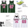 Custom Reversible Green Pink-White Double Side Sublimation Basketball Suit Jersey