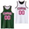 Custom Reversible Green Pink-White Double Side Sublimation Basketball Suit Jersey