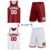 Custom Reversible Maroon White Double Side Sublimation Basketball Suit Jersey