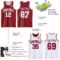 Custom Reversible Maroon White Double Side Sublimation Basketball Suit Jersey