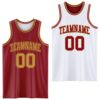 Custom Reversible Maroon Old Gold Double Side Sublimation Basketball Suit Jersey