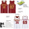 Custom Reversible Maroon Old Gold Double Side Sublimation Basketball Suit Jersey