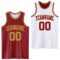 Custom Reversible Maroon Old Gold Double Side Sublimation Basketball Suit Jersey