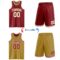 Custom Reversible Maroon White-Old Gold Double Side Sublimation Basketball Suit Jersey