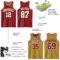 Custom Reversible Maroon White-Old Gold Double Side Sublimation Basketball Suit Jersey