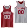 Custom Reversible Maroon Gray-White Double Side Sublimation Basketball Suit Jersey