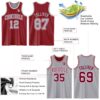 Custom Reversible Maroon Gray-White Double Side Sublimation Basketball Suit Jersey