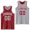 Custom Reversible Maroon Gray-White Double Side Sublimation Basketball Suit Jersey