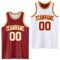 Custom Reversible Maroon White-Gold Double Side Sublimation Basketball Suit Jersey