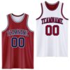 Custom Reversible Maroon Navy-White Double Side Sublimation Basketball Suit Jersey