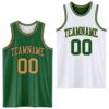 Custom Reversible Kelly Green Old Gold-Black Double Side Sublimation Basketball Suit Jersey