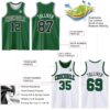 Custom Reversible Kelly Green Black-White Double Side Sublimation Basketball Suit Jersey