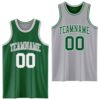 Custom Reversible Kelly Green White-Gray Double Side Sublimation Basketball Suit Jersey
