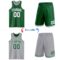 Custom Reversible Kelly Green White-Gray Double Side Sublimation Basketball Suit Jersey