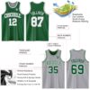Custom Reversible Kelly Green White-Gray Double Side Sublimation Basketball Suit Jersey