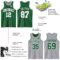 Custom Reversible Kelly Green White-Gray Double Side Sublimation Basketball Suit Jersey
