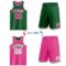 Custom Reversible Kelly Green Pink-White Double Side Sublimation Basketball Suit Jersey