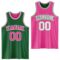 Custom Reversible Kelly Green Pink-White Double Side Sublimation Basketball Suit Jersey