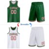Custom Reversible Kelly Green Medium Pink Double Side Sublimation Basketball Suit Jersey