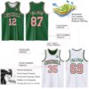 Custom Reversible Kelly Green Medium Pink Double Side Sublimation Basketball Suit Jersey