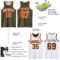 Custom Reversible Olive Orange-White Double Side Salute To Service Sublimation Basketball Suit Jersey