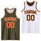 Custom Reversible Olive Orange-White Double Side Salute To Service Sublimation Basketball Suit Jersey