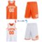 Custom Reversible Orange White Double Side Sublimation Basketball Suit Jersey