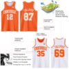 Custom Reversible Orange White Double Side Sublimation Basketball Suit Jersey