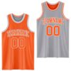 Custom Reversible Orange White-Gray Double Side Sublimation Basketball Suit Jersey