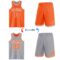 Custom Reversible Orange White-Gray Double Side Sublimation Basketball Suit Jersey